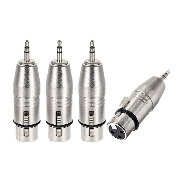 Adaptador XLR hembra a macho de 1/8" TRS, Conector de audio de micr?fono, enchufe de micr?fono, 4 unidades Unique Bargains micrófonos de videojuegos