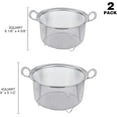 thumbnail image 2 of Paquete de 2 coladores para cocina, colador de acero inoxidable 18/8 con asas, colador de malla fina para pasta, arroz y frutas, tamiz con patas de apoyo para colar, enjuagar, cocinar al vapor o, 2 of 7