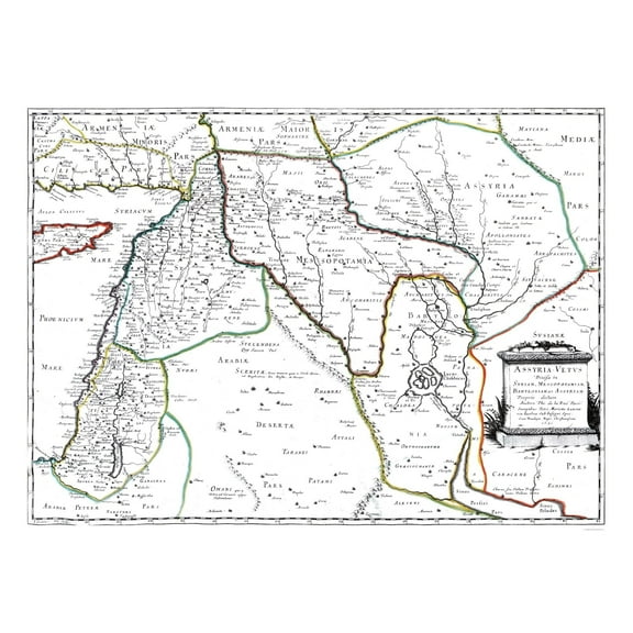 Historic Map - Assyria Turkey Iraq - Sanson 1641 - 30.93 x 23 - Vintage Wall Art