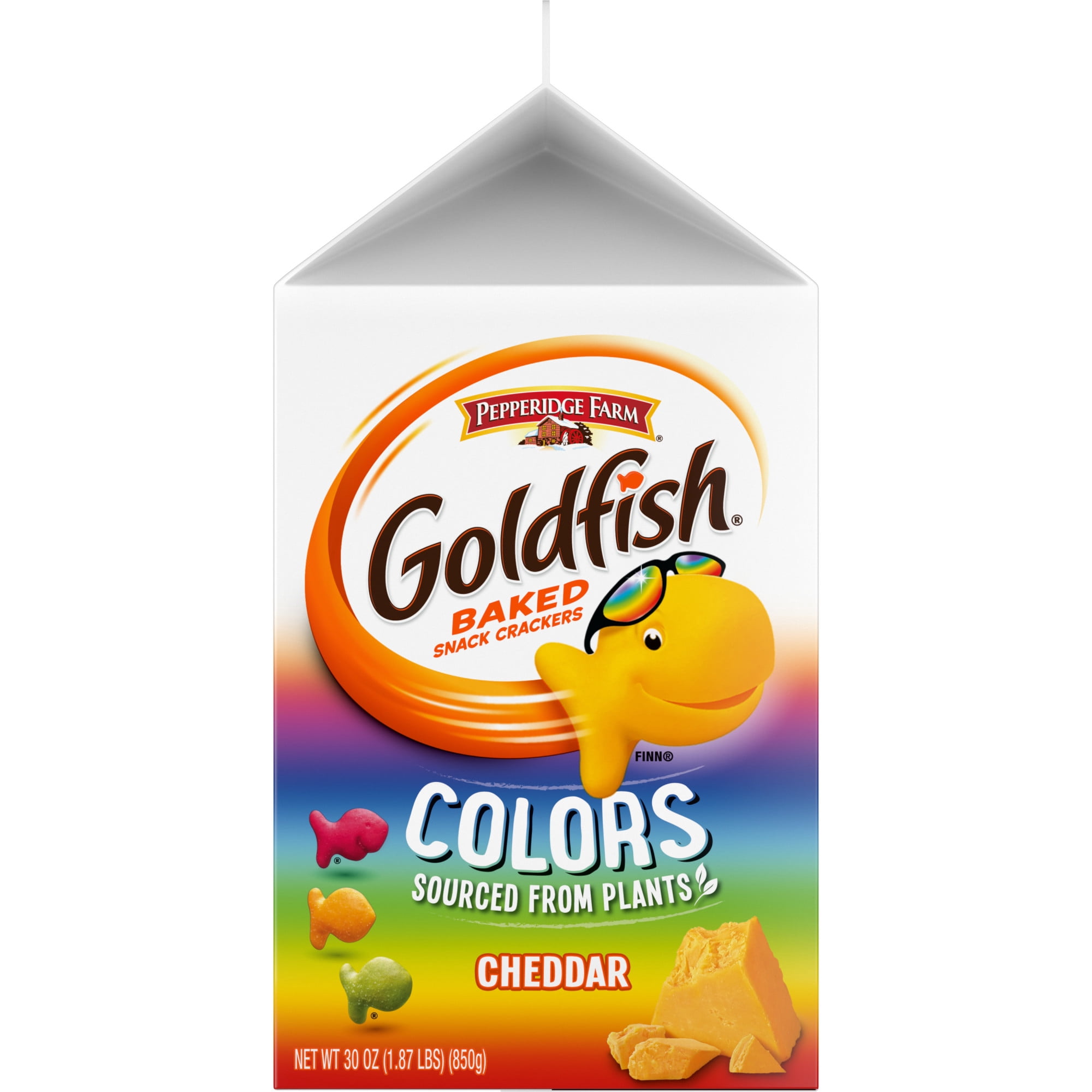 Goldfish Colors Cheddar Cheese Crackers, Baked Snack Crackers, 30 oz Carton