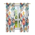 thumbnail image 7 of Yayeee Window Curtains Light Filtering 63"x42" Grommet Panel Pair Home Living Room Decor, Colorful Flowers Pattern, 7 of 7