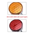 thumbnail image 6 of 4X 4" Round Double Face Red/Amber 48 LED Fender Reflector Stop Turn Signal Lights Fit Kenworth Peterbilt Freightliner Western Star Volvo, 6 of 8