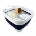 thumbnail image 4 of SAMMART 7.5L (2 Gallons) Collapsible Dishpan with Draining Plug - Foldable Washing Basin - Portable Dish Washing Tub - Space Saving Kitchen Storage Tub, 4 of 7