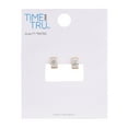 Time and Tru Gold Wide Crystal Huggie Hoop Earrings