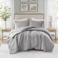thumbnail image 2 of Luxury 3Piece Bedding Sets 100% Cotton Charcoal Sateen Modern AllSeason Comforter, 2 of 10