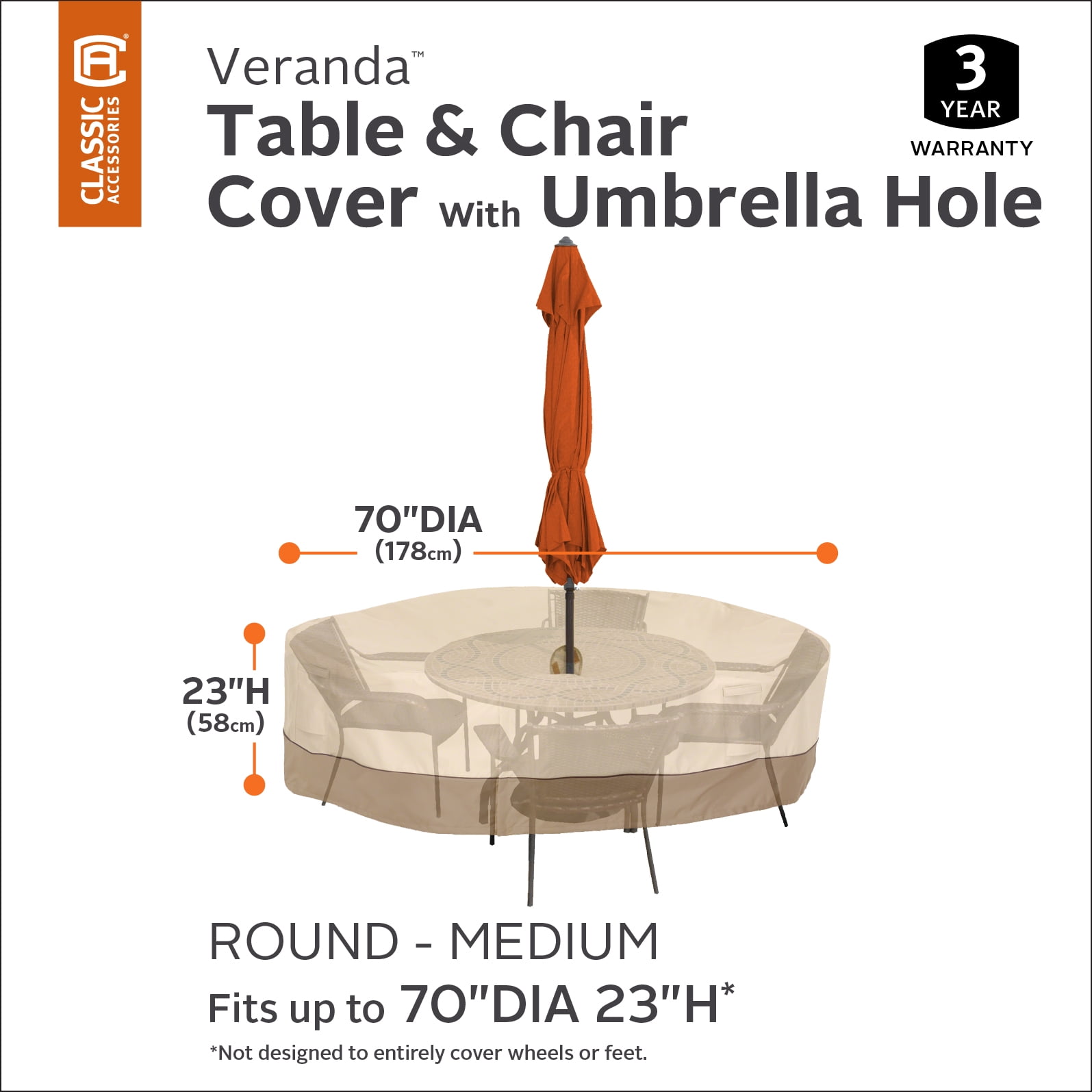 round patio table and chair cover with umbrella hole