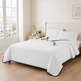 thumbnail image 2 of King Quilt Set 96''x106'', White Lightweight Summer Bedspread Coverlet Set with 2 Pillow Shams, Modern Minimalist Pure Soild Color Breathable All Season Quilt Bedding for Bedroom/Guest Room, 2 of 9