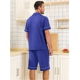 thumbnail image 5 of ANLIQI 100% Cotton Mens Pajamas Set Short Sleeve Sleepwear Button Down Loungewear Soft Pj Set with Pockets (Cobalt Blue,S), 5 of 6