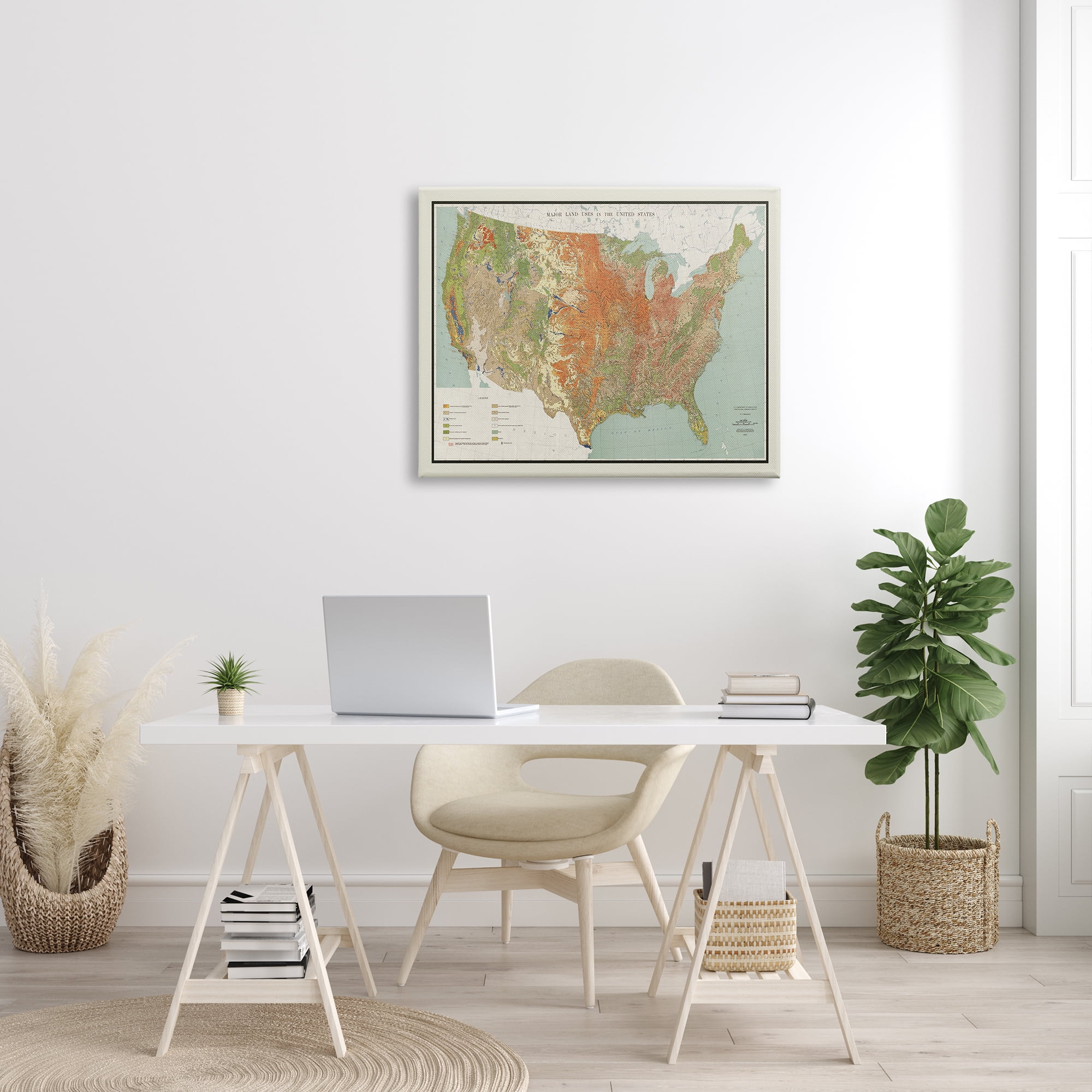 Stupell Industries Vintage United States Map Major Land Uses 1950, 40 x 30, Design by Daphne Polselli