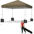 thumbnail image 1 of AKDSteel Tente à Auvent Escamotable 10x10, Tente à Auvent de Patio avec Installation à un Bouton, Sac à Roulettes Portable, 4 Sacs de Lest, Tente Instantanée d'Extérieur à 3 Hauteurs Réglables pour Fêtes, Camping, Plage, 1 of 8
