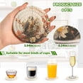 thumbnail image 3 of Eagles Family Flowers 6 Pcs Drink Coasters with Holder Absorbent Coasters Woven Coasters for Drinks Table Desk Protection Home Decor, 3 of 7
