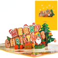 thumbnail image 2 of Paquete de 5 tarjetas de navidad YONGSHENG 3D pop-up tarjetas de regalo, 2 of 5