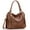 brown, variant on Women's Shoulder Bag,Handbags,Tote Zipper Purse PU Leather Top-handle Satchel Bags Ladies Medium Brown