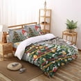 thumbnail image 3 of Grey Snowman Christmas Tree Full Size Comforter Set, Vintage Xmas Gift Winter Snowflake Bedding for All Seasons, 4 Pcs Bed Set with 1Comforter (86"x86") ,1 Sheet(80"x116"), 2 Pillowcases (19"x29"), 3 of 7
