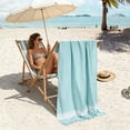 thumbnail image 6 of Lightweight Flat Weave Beach Towel Sand Free Quick Dry Packable Pool Towels for Travel Swimming Camping, Soft Breathable Cotton Blend Towel, AKLJWH, 6 of 8