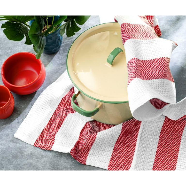 Kitchen Towels Set of 3, Cotton Dish Towels, Farmhouse Tea Towels, Red  Checkered Kitchen Towels, Bulk Hand Towel, Kitchen Decor, Red/white 