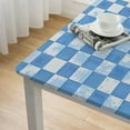 thumbnail image 5 of nygtbtfer Square Vinyl Fitted Tablecloth, Checkered Print Polyester Table Cloth, Little Squares and Stripes Pastel Color , Fit Round Tables Diameter, for Wedding Party Dining Banquet Use white, 5 of 8