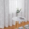 thumbnail image 2 of Floral Embroidered Semi Sheer Curtains, Farmhouse Grommet Voile Curtain, 2 of 7