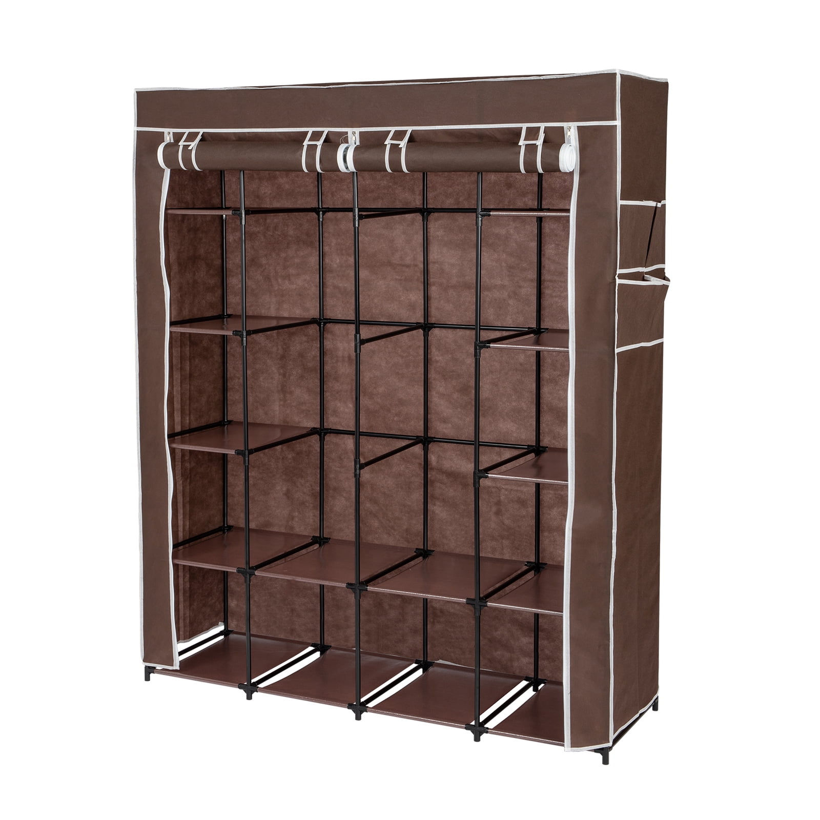 Kepooman Non-Woven Fabric 14-Shelf Hanging Shoe Organizer for Closet Organizers and Storage Shelves Hat Rack for Closet for Shoes, Caps, Scarves, Folded Clothes and Toys, Drak Brown Kepooman Non-Woven Fabric 14-Shelf Hanging Shoe Organizer for Closet Organizers and Storage Shelves Hat Rack for Closet for Shoes, Caps, Scarves, Folded Clothes and Toys, Drak Brown