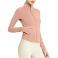 thumbnail image 2 of LOVZFMLL Vestes pour Femmes Col Rond Couleur Unie Ample Décontracté Sport Anti-Soleil Veste/veste à Manches Longues de Sport à Manches Longues à Capuche Veste/veste Décontractée, 2 of 6