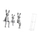thumbnail image 5 of Figuras de familia de conejos, estatuas, centro de mesa, adorno, escultura de animal para gabinete, estantería, decoración, mesa auxiliar de acrílico, 5 of 8