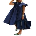 thumbnail image 1 of Robes d'Été Mini à Manches Courtes à Volants pour Femmes, 1 of 4