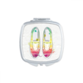 thumbnail image 1 of Coloré Main Peint Toile Chaussures Modèle Carré Miroir Portable Poche Compact Maquillage Double Face Verre, 1 of 3