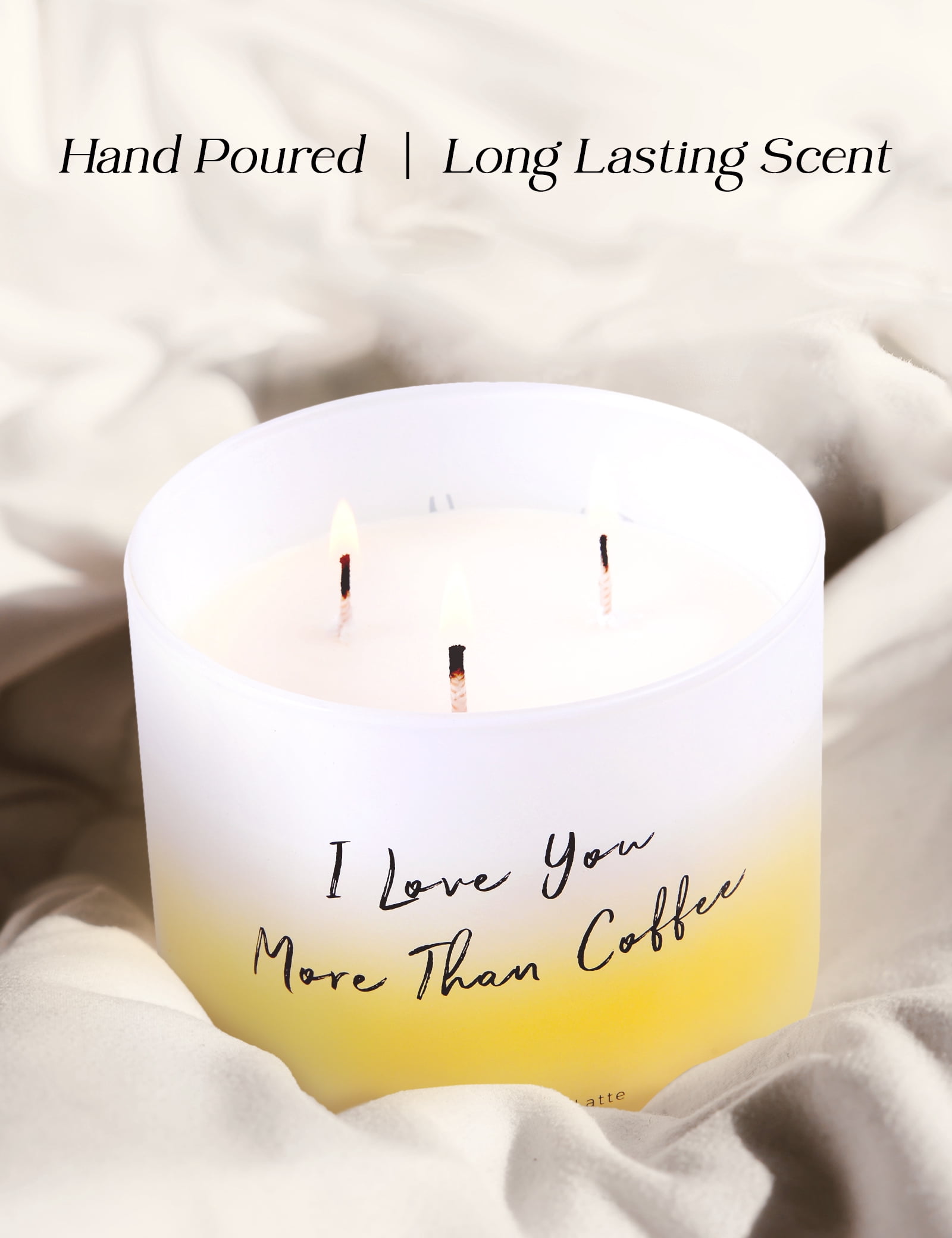Vanilla Caramel Latte Coffee Candle 3 Wick Large Soy Scented Candles for Men and Women 15.8 Oz