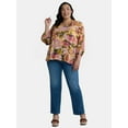 thumbnail image 2 of Terra & Sky Women's Plus Size Poet Sleeve Blouse, Sizes 0X-5X, 2 of 5