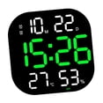 thumbnail image 4 of veasfak Numérique Horloge Murale Réglable Luminosité Temp Date Semaine Affichage Électronique Alarme Vert, 4 of 9