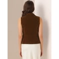 thumbnail image 4 of DARING DIVA Women's Waistcoat Suit Velvet Lapel V Neck Dressy Blazer Vests XL Coffee Brown, 4 of 5