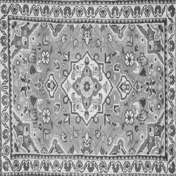 Ahgly Company Indoor Square Medallion Gray Traditional Area Rugs, 6' Square