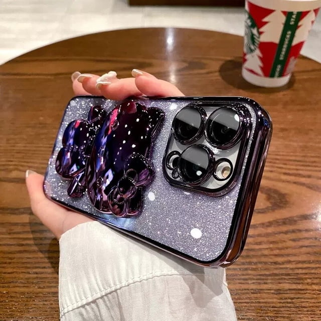 Fundas de teléfono con purpurina y gradiente de Hello-cat para iphone 11, 13, 12, 14 Pro, Max, XR, XS, 7, 8 P, 2023 Fivean unisex