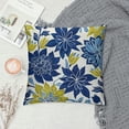 thumbnail image 2 of Creowell Throw Pillow Cover Farmhouse Decorative Pillow Cover Green Spring Flower Blue Yellow and Navy Chrysanthemum Brown Square Cushion Covers Sofa Bed Décor White, 2 of 5