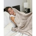 thumbnail image 2 of Lux Decor Collection Queen Fleece Blanket - Super Soft, Warm, Fuzzy & Cozy for All Seasons - Plush Microfiber Soft Blanket (90x90, Camel), 2 of 6