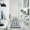 thumbnail image 4 of Yayeee Runner Rug for Bedroom 2'x6' Machine Washable Hallway Non Slip Mat, Blue Cute Train Pattern, 4 of 8