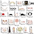 thumbnail image 3 of Wedding Photo Booth Props With Frame - 1Pc Frame,25Pcs Cards,25Pcs Sticks,25Pcs Glue Dots For Wedding,Bridal Shower,Engagement Party Photo Decorations, 3 of 9
