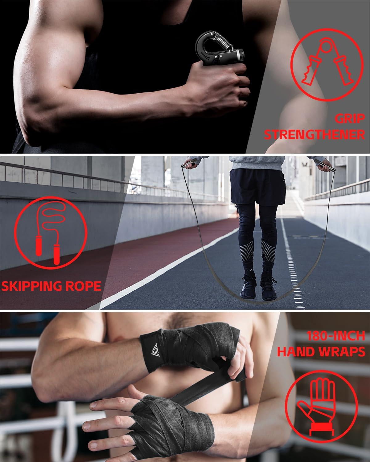 Punching Bag For Adults  4ft Pu Heavy Boxing Set 12oz Gloves Mma Muay Thai Kickboxing Home Gym Martial Art (unfilled)