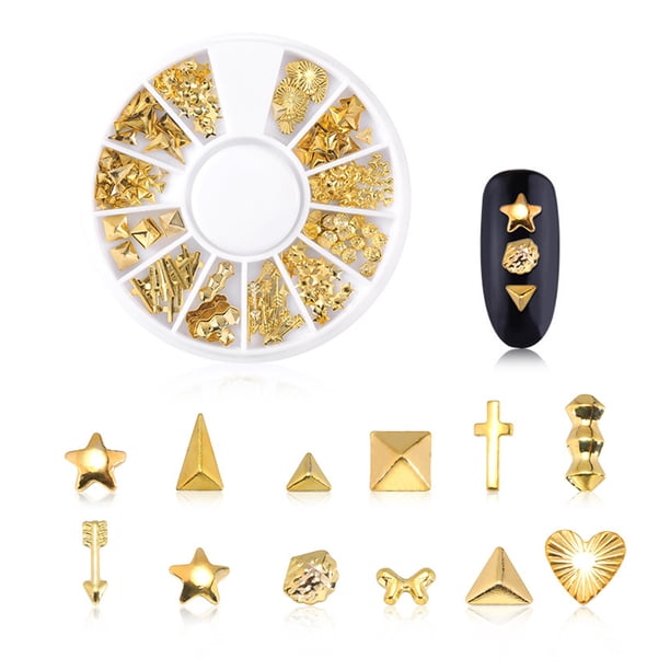 Accesorios para decoración de uñas, decoración de uñas con forma de estrella y aleación hueca, puntas para decoración de uñas, rueda de manicura, aireador para acuario.