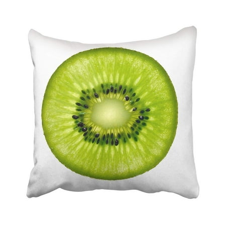 - WOPOP Green Half Slice Of Fresh Kiwi Fruit White Circle Section Macro Cross Whole Juice Close Pillowcase Cover 16x16 inch
