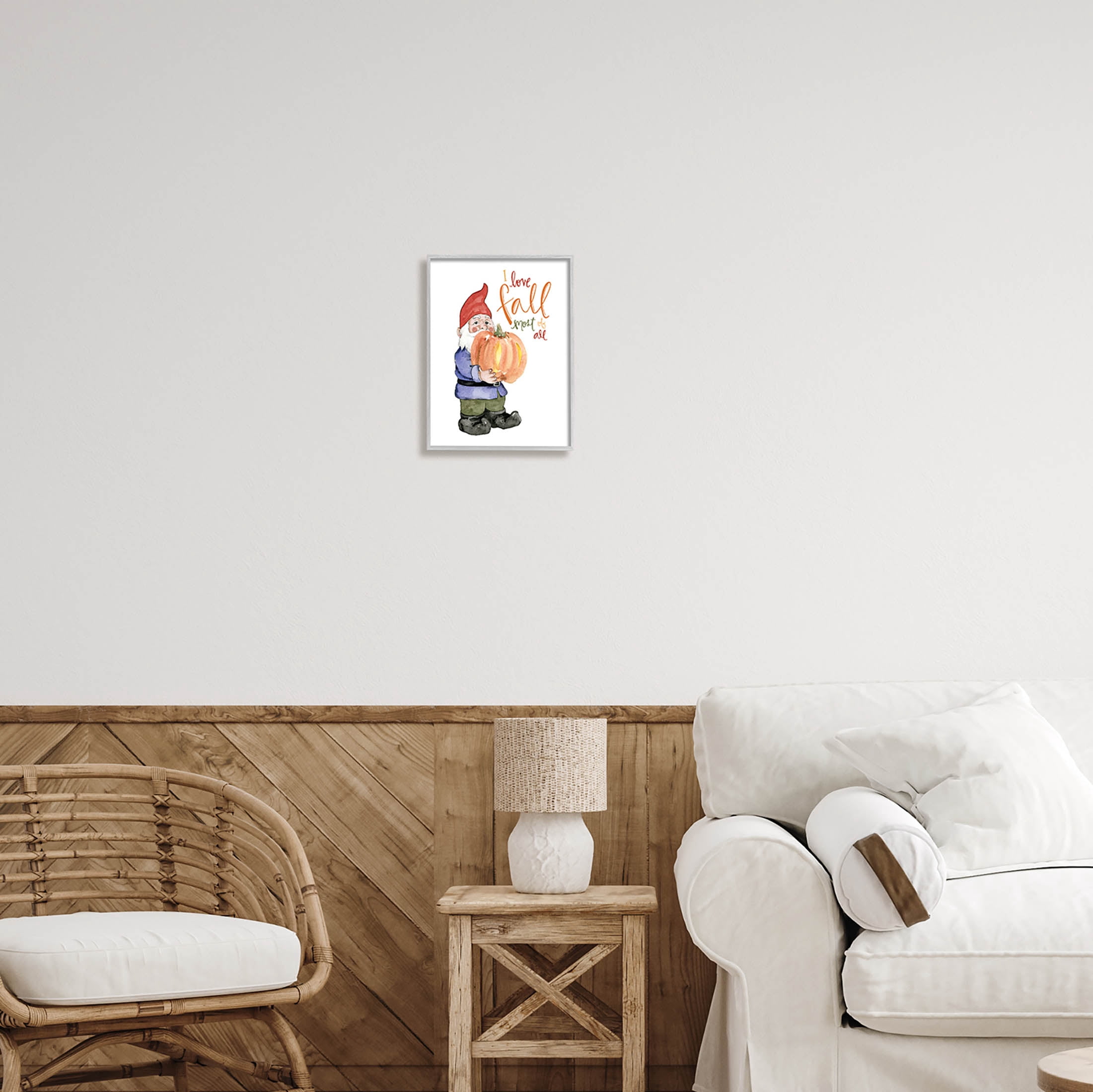 Stupell Industries I Love Fall Most Of All Gnome Graphic Art Gray Framed Art Print Wall Art, Design by Dogwood Portfolio