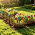 thumbnail image 5 of Vintage Rust Effect Colorful Garden Floral Decorative Wrought Iron Ornament With Ground Spike For Outdoor Display, 5 of 6