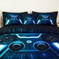 thumbnail image 4 of URBONUR Blue Teal Boys Comforter Sets Twin 6 Pieces Gaming Kids Bed in A Bag with Sheets Games Console Buttons Bed Set with Sheets(Blue Teal Twin), 4 of 8