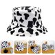 thumbnail image 4 of ColoMX 1pc Sombrero de cubo con patrón de vaca de dibujos animados Sombrero de pescador elegante Sombrero de verano para mujer, 4 of 7