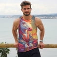 thumbnail image 6 of Lsque Meditating Cute Horse Pattern Mens Tank Tops Muscle Athletic Quick Dry Sleeveless Workout Fitness T Shirts Beach Tank Top, Loose-fit Sleeveless Shirt for Men-X-Large, 6 of 7