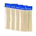 thumbnail image 2 of Teissuly Flexible Disposable Plastic Drinking Straws - 7.75" High - Assorted Colors Striped [400 Pack], 2 of 7