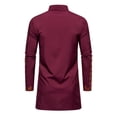 thumbnail image 7 of Ecqkame Men's Ethnic Sets 2 Piece Printed Long Sleeved Stand Collar Dashiki &Trousers Two-Piece Set for Men B-Wine XXL, 7 of 7