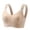 Khaki., variant on HBGVBA Womens Comfortable Bras V Neck Wide Strap Solid Color Wireless Everyday Support Bra