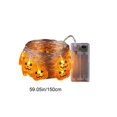 thumbnail image 2 of Pumpkin LED String Lights with Warm White Bulbs, Battery Operated Halloween Garland for Mantel, Porch, Window, Table, Bedroom, Party, Fall Harvest and House Decor, Brown1, 2 of 6