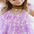 thumbnail image 2 of Robe de Princesse pour Tout-Petites Filles Étoiles Paillettes Manches Volantées Robe à Volants à Étages Vêtements d'Été Robe de Concours Robe de Fête, 2 of 7
